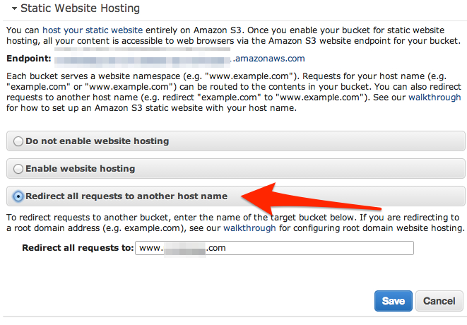 Redirect all requests to another host name